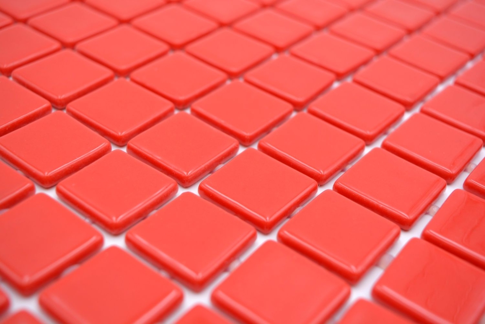 Mosaik Naturoptik ECO Glas rot glaenzend - 10 Mosaikblaetter