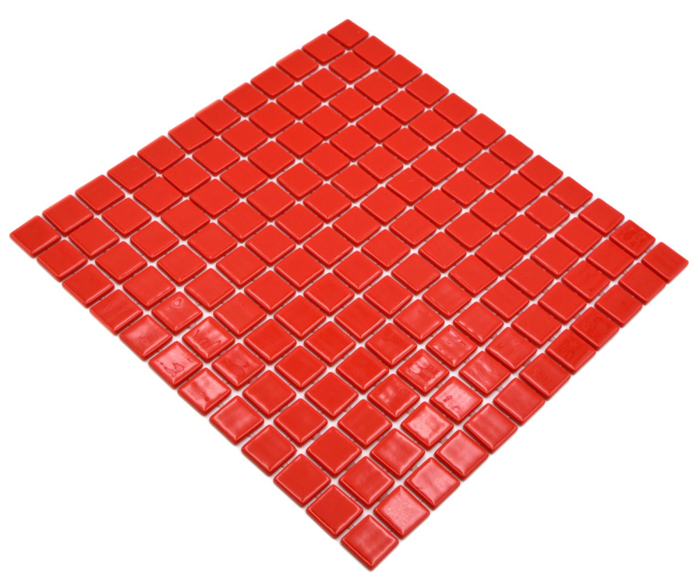 Mosaik Naturoptik ECO Glas rot glaenzend - 10 Mosaikblaetter