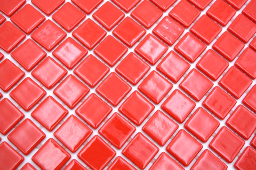 Mosaik Naturoptik ECO Glas rot glaenzend - 10 Mosaikblaetter