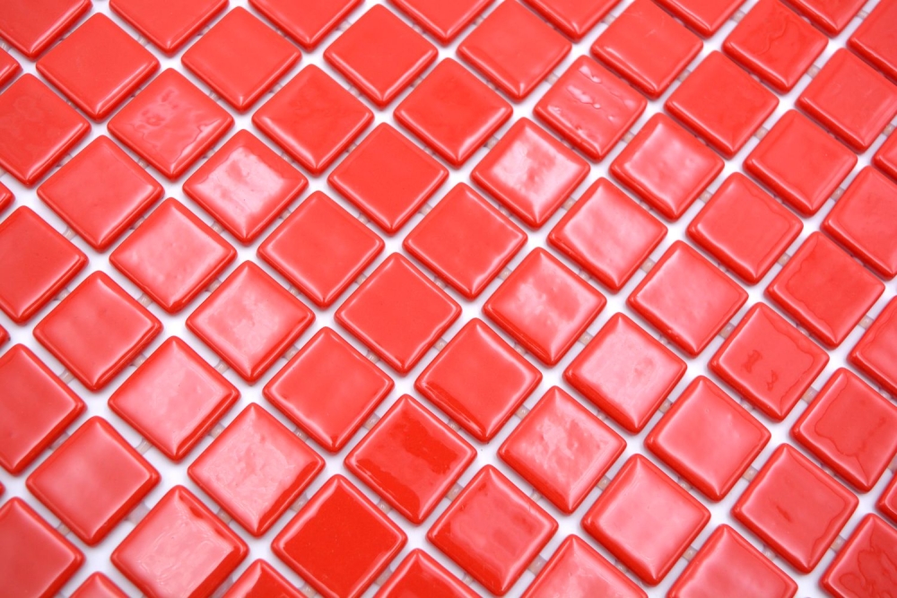 Mosaikfliese Poolmosaik Schwimmbadmosaik feuerrot - 220-P25808