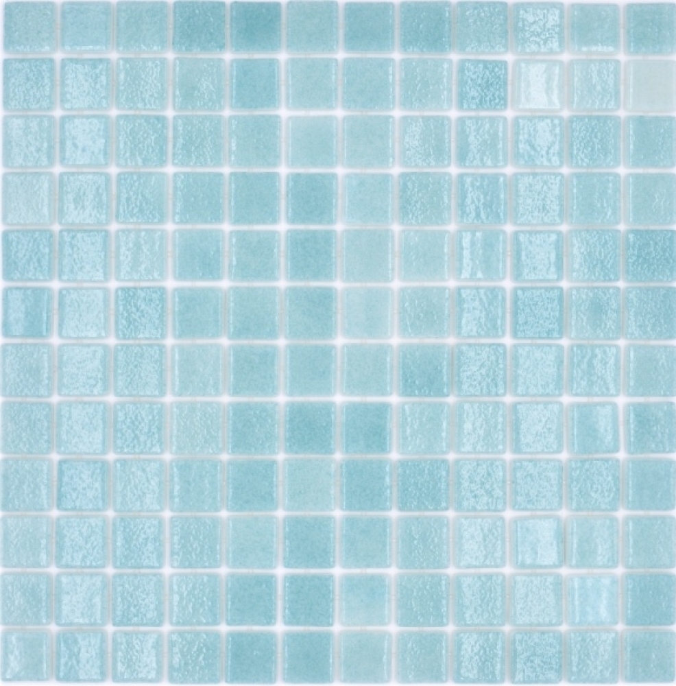 Mosaique carree ECO Niebla VERDE CARIBE PUR verre aspect piscine vert clair brillant