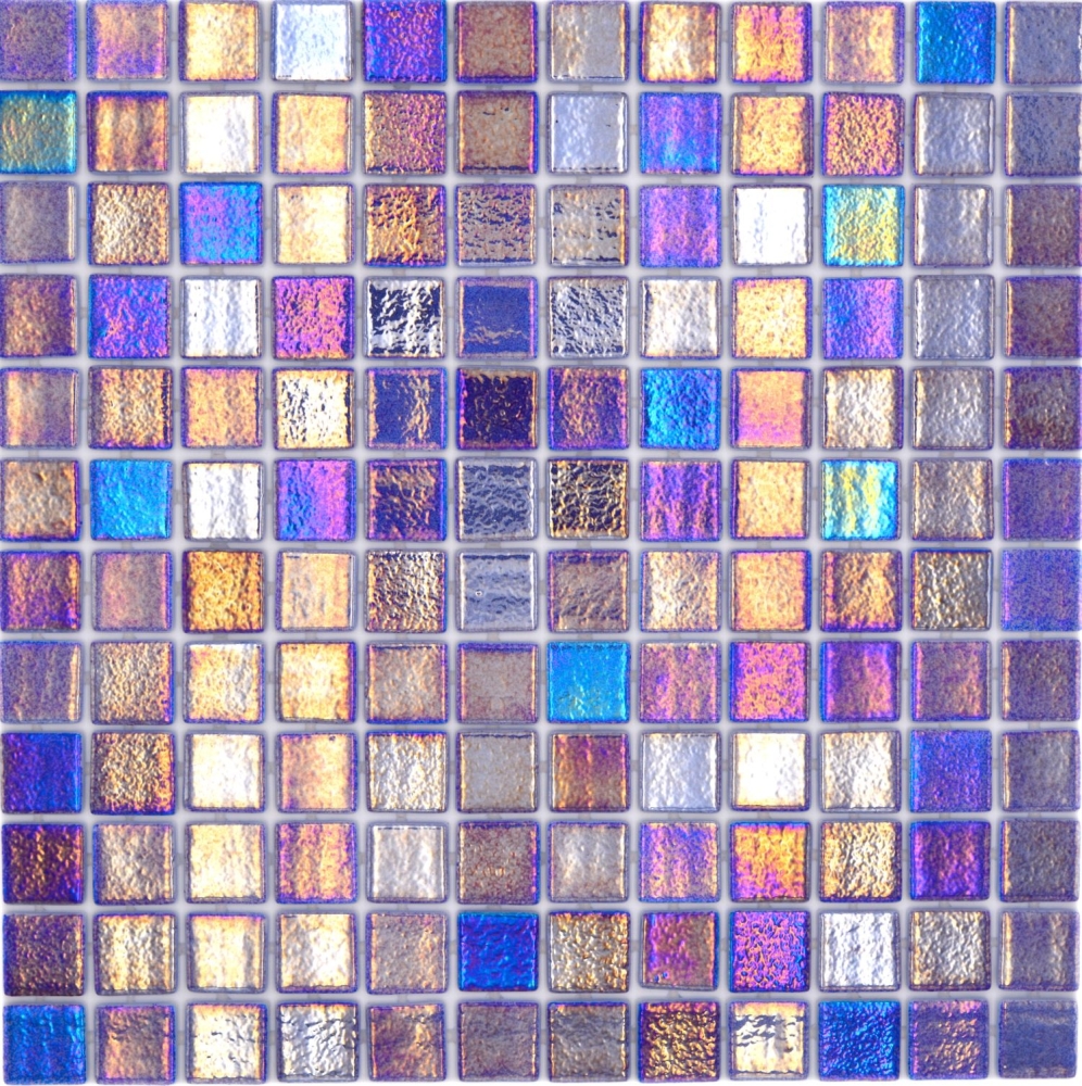 Mosaikfliese Poolmosaik Schwimmbadmosaik dunkelblau violett irisierend - 220-P55255