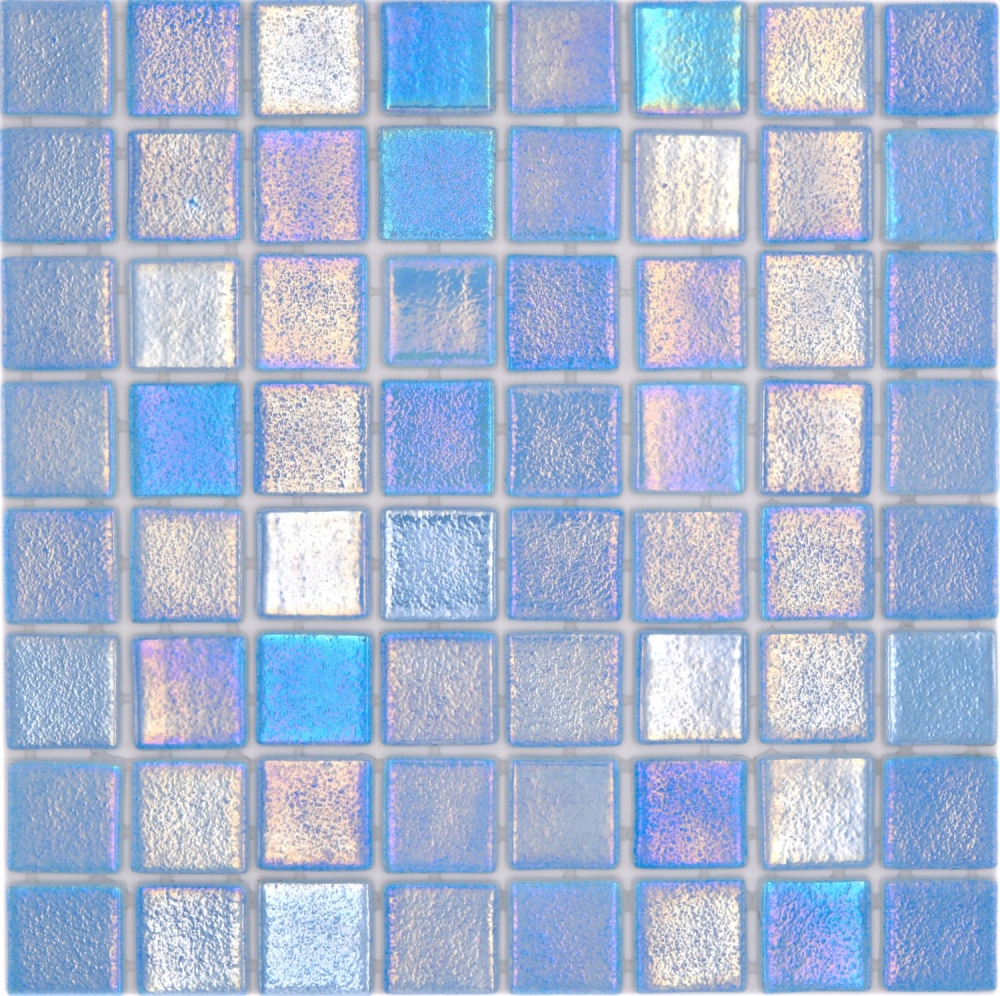 Schwimmbadmosaik Poolmosaik Glasmosaik hellblau changierend Wand Boden Küche Bad Dusche - 220-P55381