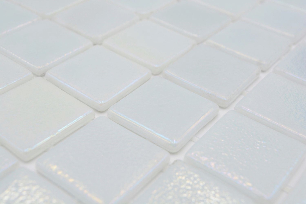 Piscina mosaico piscina mosaico de vidrio blanco iridiscente pared piso cocina bano ducha - 220-P55384
