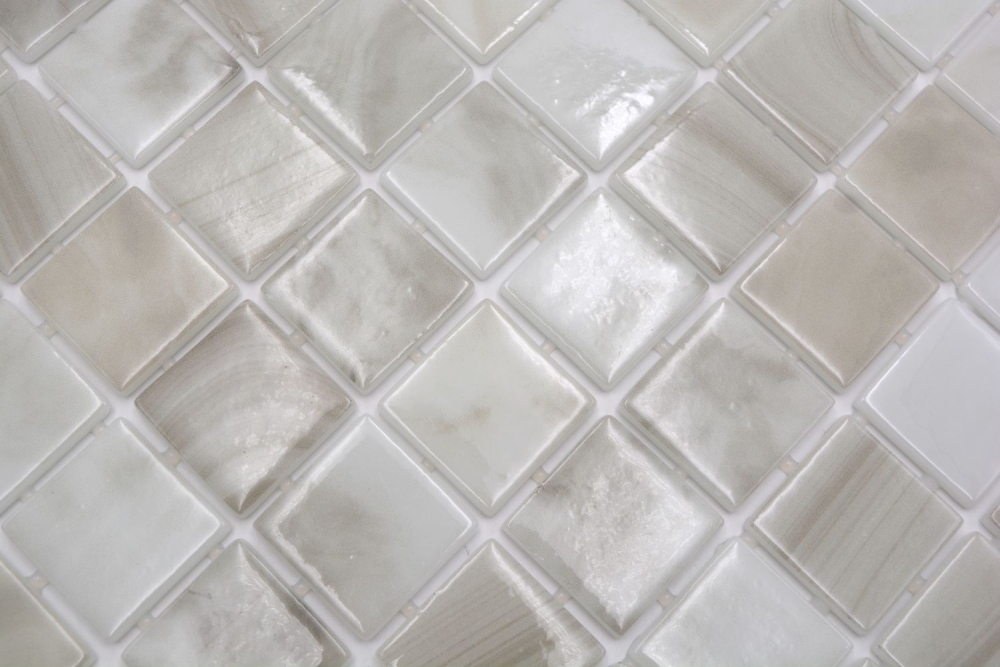 Piscina mosaico piscina mosaico de vidrio gris beige claro iridiscente pared suelo cocina bano ducha - 220-P56381