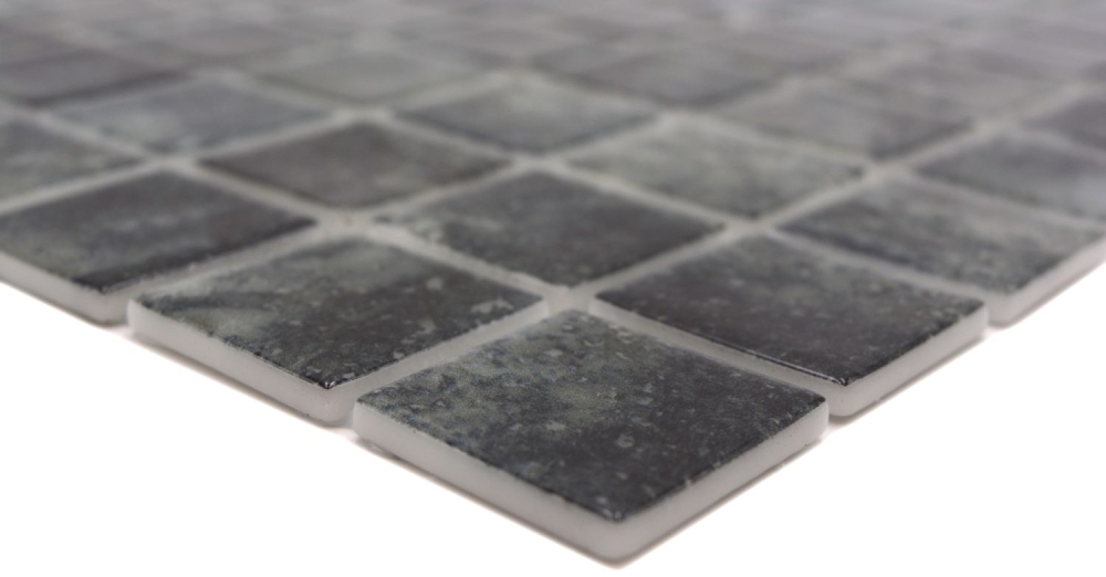 Piscina mosaico piscina mosaico de vidrio negro antracita iridiscente pared suelo cocina bano ducha - 220-P56383