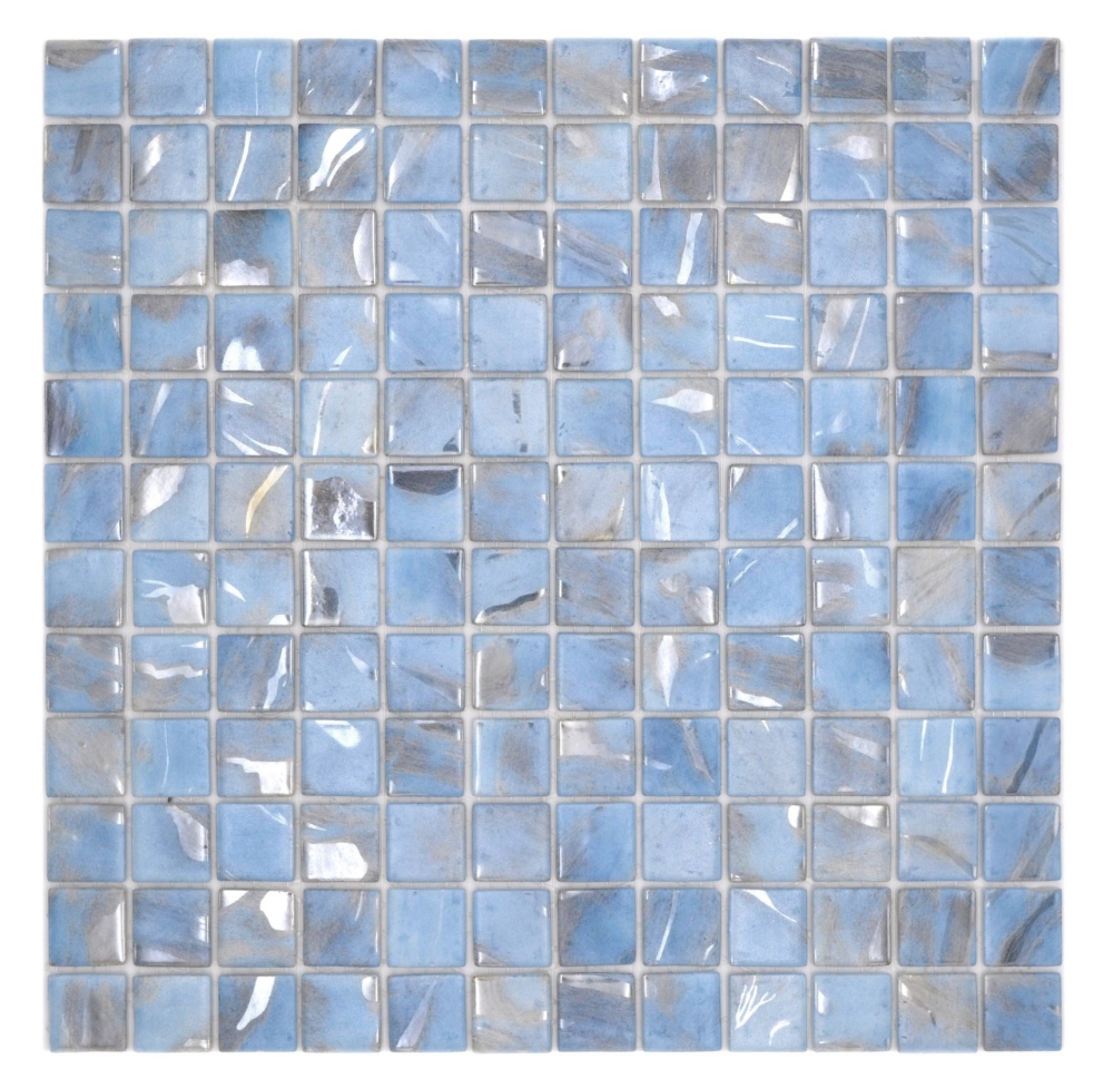 Mosaico piscina mosaico piscina mosaico azul claro jaspeado gris crema plata shimmer pared ducha ESPAnA - 220-71252U