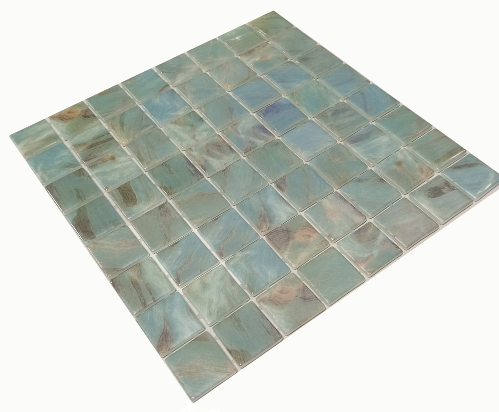 Mosaic tile pool mosaic swimming pool mosaic aquamarine shimmer green turquoise grey cream silver