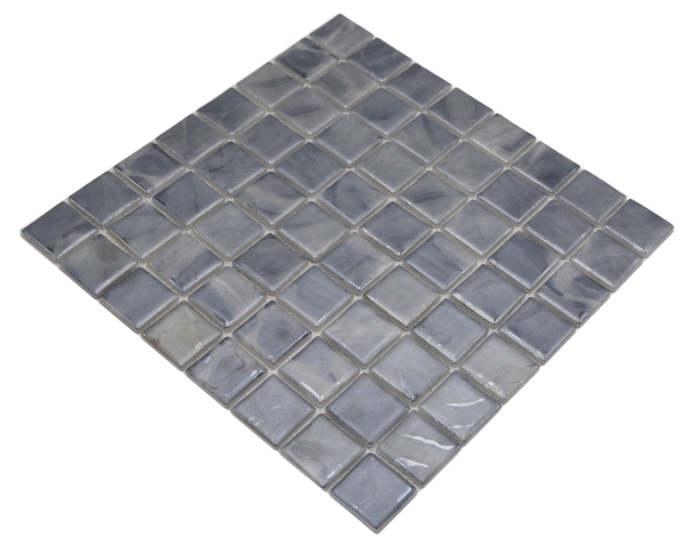 Mosaico de piscina Mosaico de vidrio Gris tortola Beige con tinte azul Suelo de pared Ducha de bano - 220-71384U
