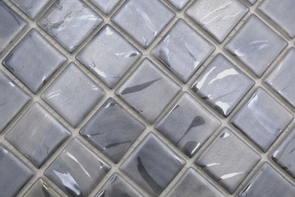 Mosaico de piscina Mosaico de vidrio Gris tortola Beige con tinte azul Suelo de pared Ducha de bano - 220-71384U
