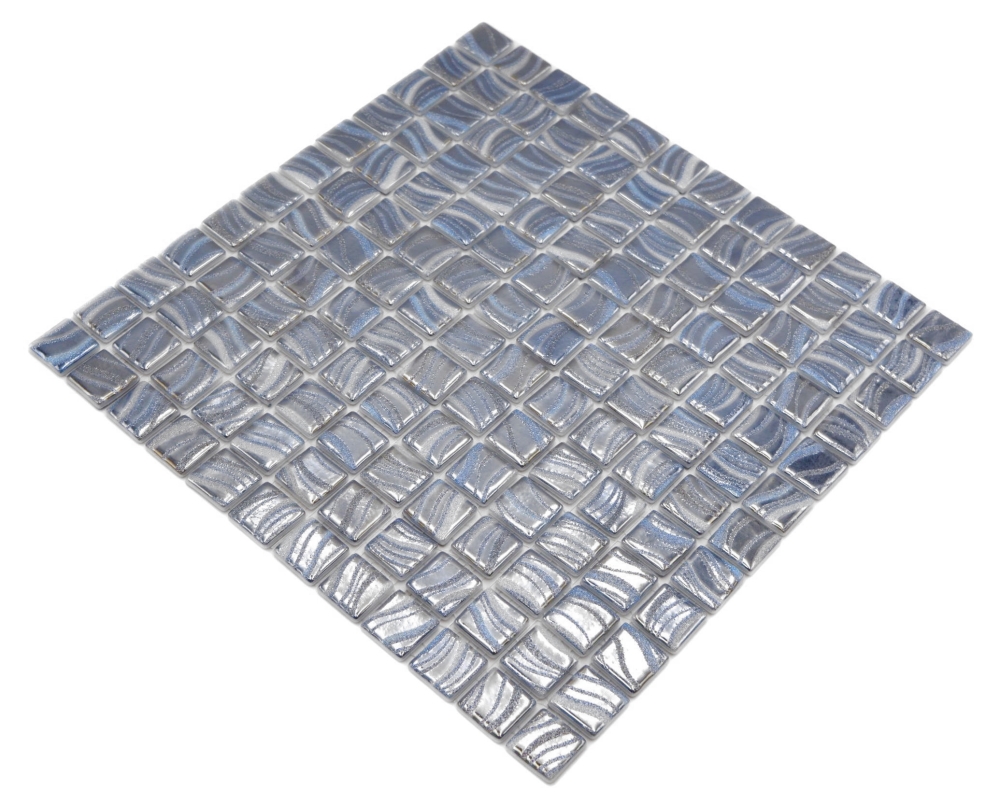 Mosaico de azulejos de la piscina mosaico de la piscina mosaico de plata azul brillo de plata metalico pared de la ducha ESPAnA - 220-78250U