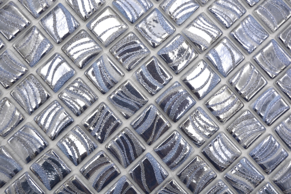 Mosaico de azulejos de la piscina mosaico de la piscina mosaico de plata azul brillo de plata metalico pared de la ducha ESPAnA - 220-78250U
