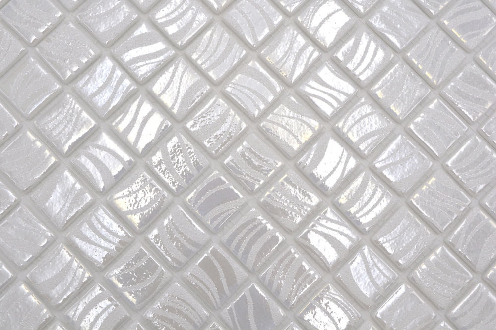 Mosaico piscina mosaico piscina mosaico blanco crema plata brillo metalico pared ducha ESPAnA - 220-78252U