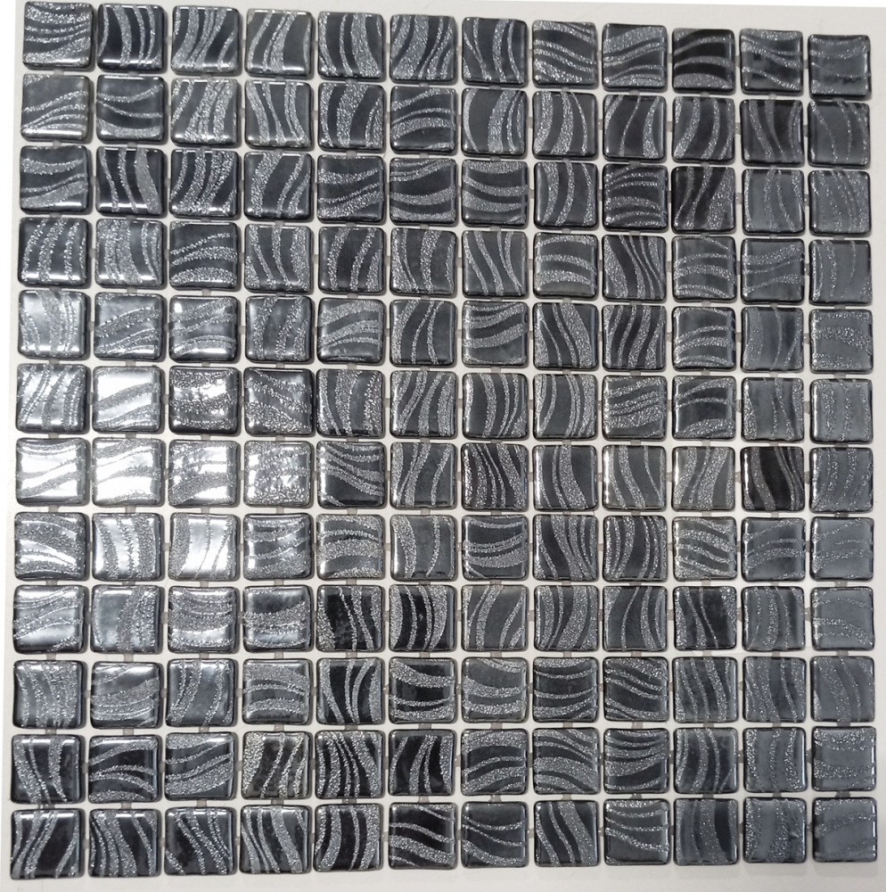 Mosaikfliese Poolmosaik Schwimmbadmosaik Schwarz Graphit Silber Dusche Wand SPAIN - 220-78253U