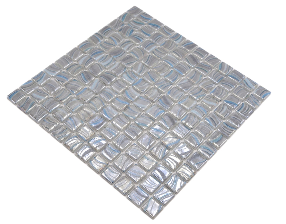 Mosaico piscina mosaico piscina mosaico plata azul oro turquesa acentos pared ducha ESPAnA - 220-78254U