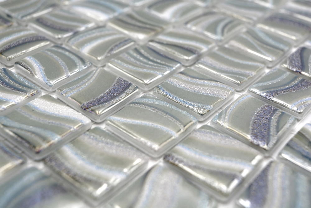 Mosaic tile, pool mosaic, swimming pool mosaic, light greenish, bluish, metallic