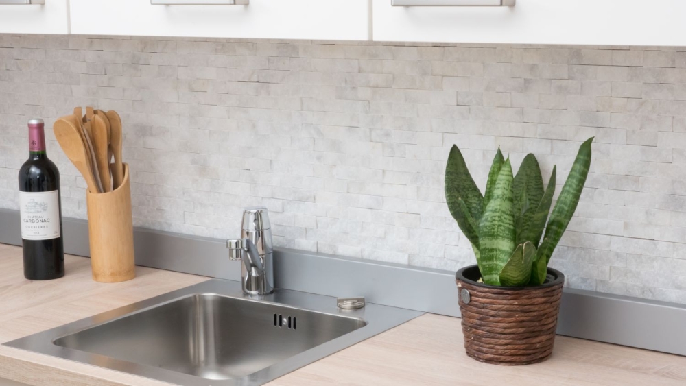 Mosaico Ladrillo Splitface Ibiza Blanco (Azucar) Marmol 3D marmol albanileria aspecto blanco mate