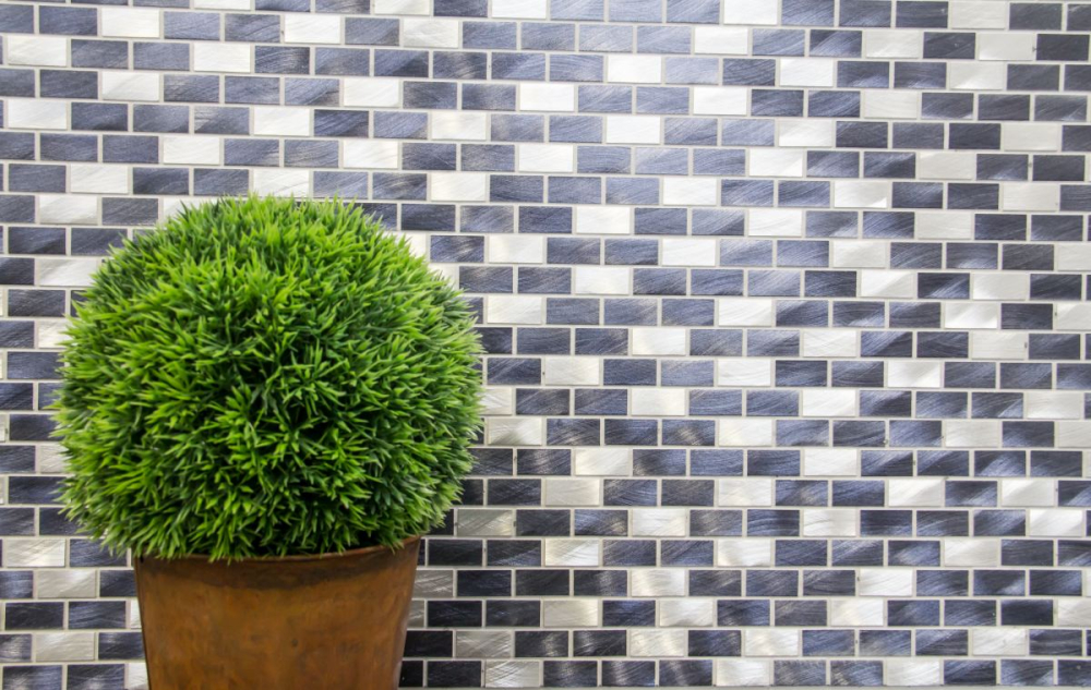 Mosaique Brick Aluminium mix alu noir aspect maconnerie mat