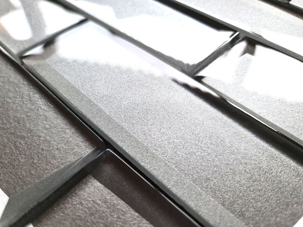 Mosaico de vidrio mosaico de azulejos Metro gris plata 3D optico azulejo espejo de pared - 88-XB01