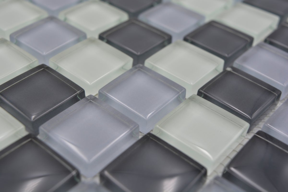 Bordo per piastrelle in mosaico di vetro grigio antracite - 72-0204 - Kopie