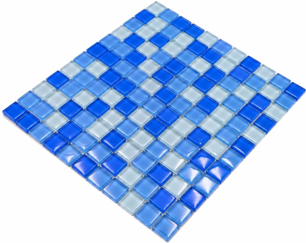 Mosaico Translucent Crystal mix azzurro lucido - 10 fogli di mosaico