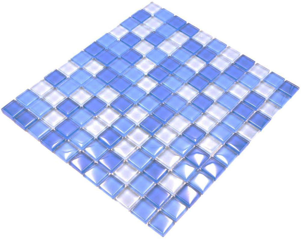 Piastrella di vetro a mosaico bordo blu blu parete doccia bagno - 72-0406 - Kopie