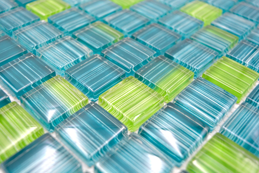 Mosaique de verre Bordures Kiwi Vert Style - 74-0509