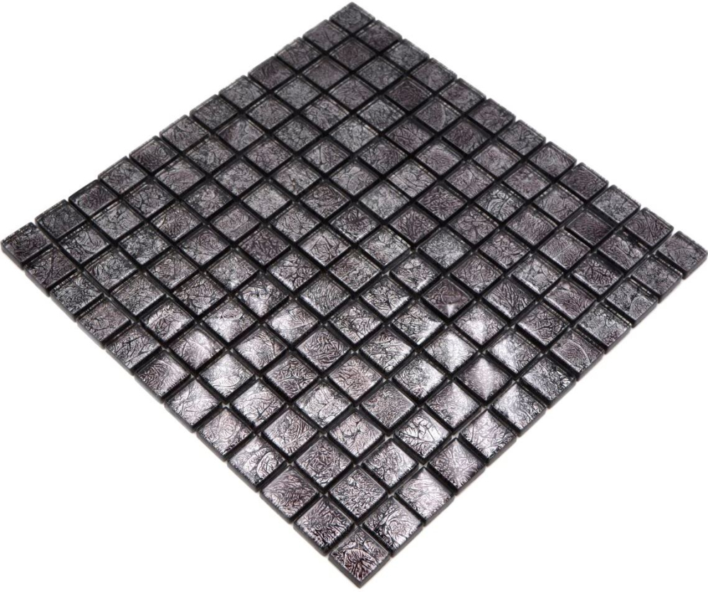Mosaik Transluzent Crystal schwarz glaenzend - 10 Mosaikblaetter