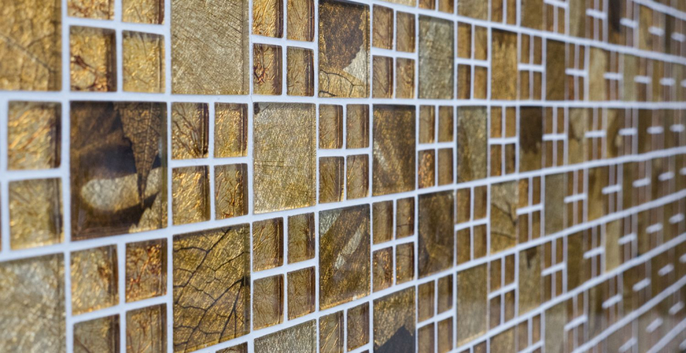 Piastrella di mosaico di vetro mosaico d'oro combinazione muro piastrelle cucina piastrelle backsplash - 88-8DSG - Kopie