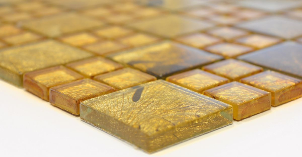Piastrella di mosaico di vetro mosaico d'oro combinazione muro piastrelle cucina piastrelle backsplash - 88-8DSG - Kopie