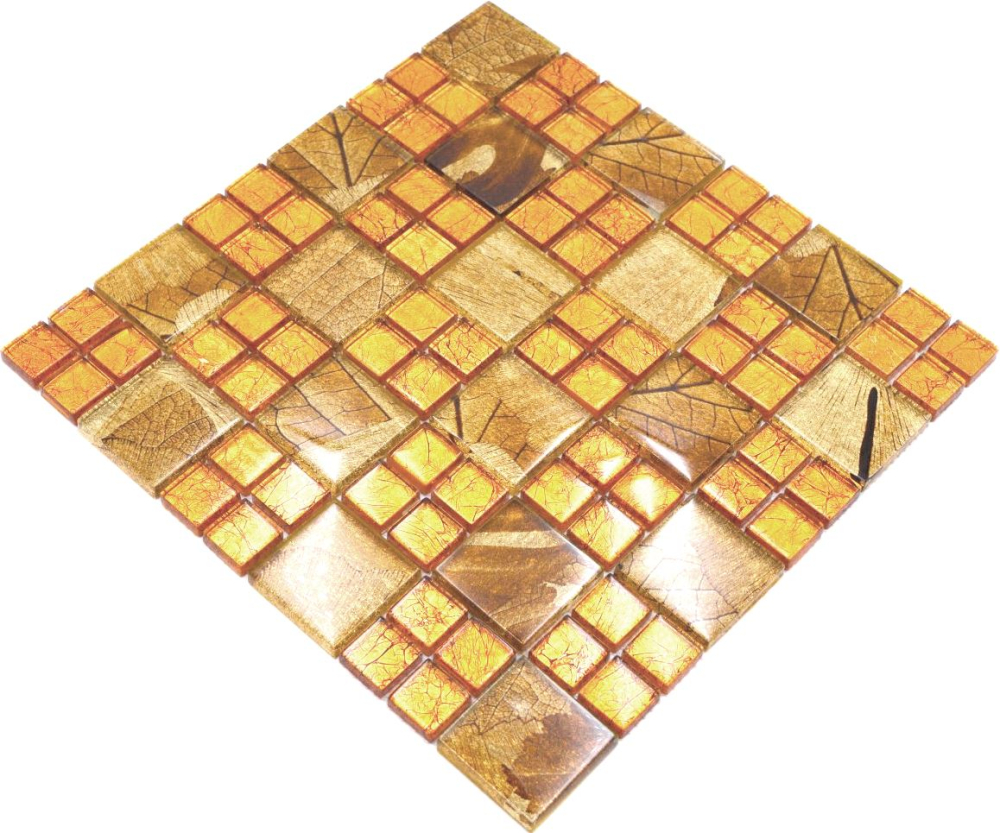 Piastrella di mosaico di vetro mosaico d'oro combinazione muro piastrelle cucina piastrelle backsplash - 88-8DSG - Kopie