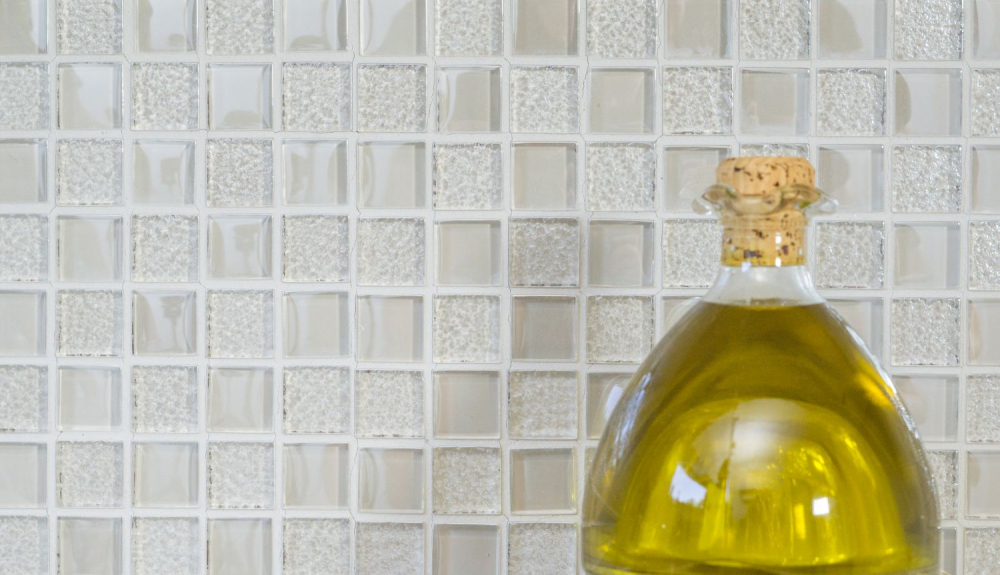 Mosaico Luester optico cristal translucido blanco brillante - 10 hojas de mosaico
