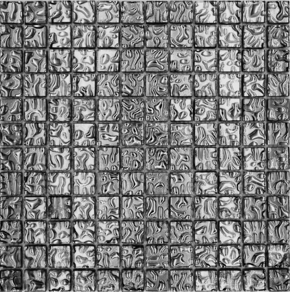 Mosaik Quadrat Glasmosaik Silver wavy Transluzent silber glänzend