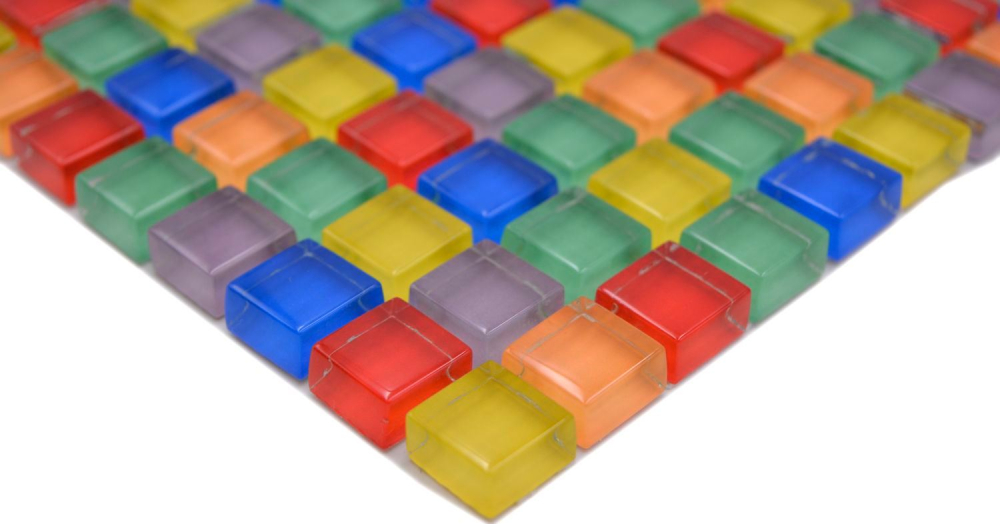 Mosaico de vidrio mosaico frontera rojo naranja azul verde amarillo purpura - 88-XC123