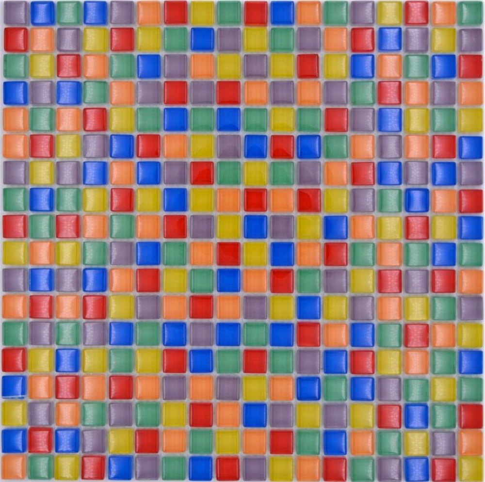 Mosaique Translucide Crystal mix multicolore brillante - 10 feuilles de mosaique