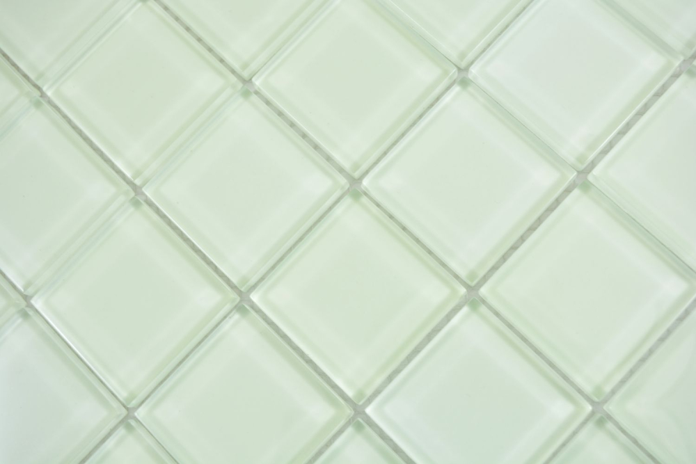 Mosaico de vidrio verde claro pastel verde fluorescente resplandor nocturno revestimiento de pared - 88-1005