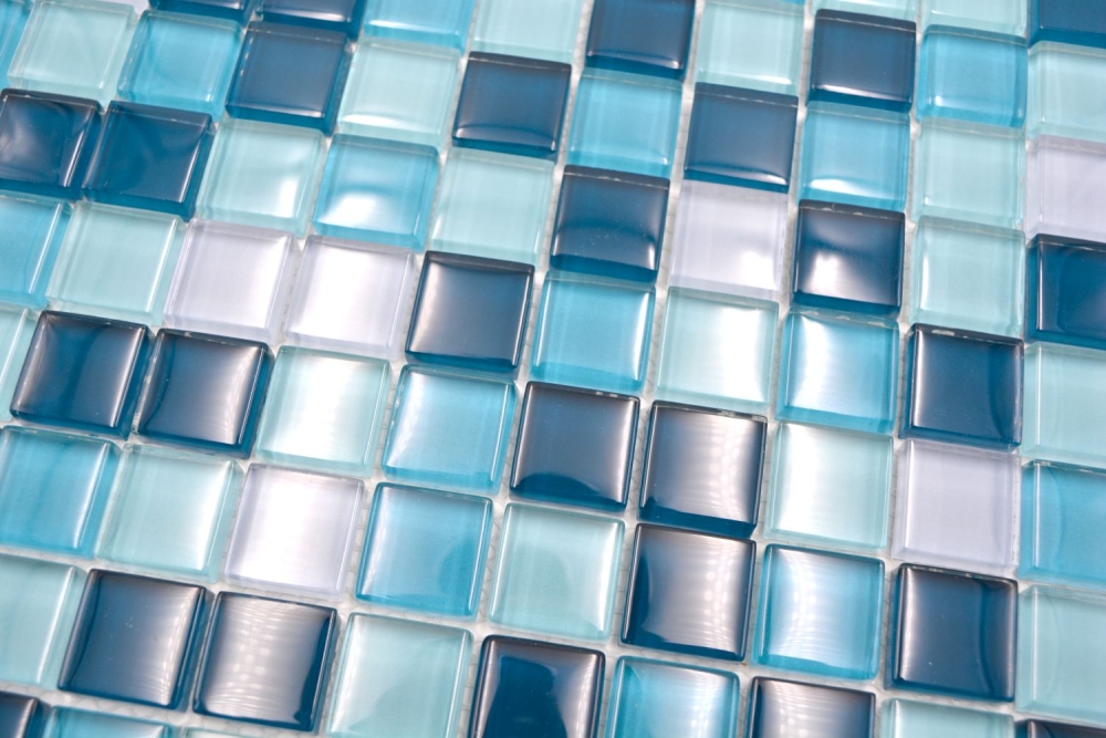 Glasmosaik Mosaikfliese Bordüre blau türkis petrol Fliesenspiegel - 88-XCE95