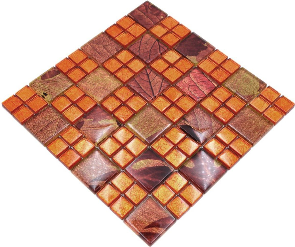 Mosaico di vetro mosaico oro arancione combinazione di piastrelle parete cucina piastrelle backsplash - 88-8SRO - Kopie