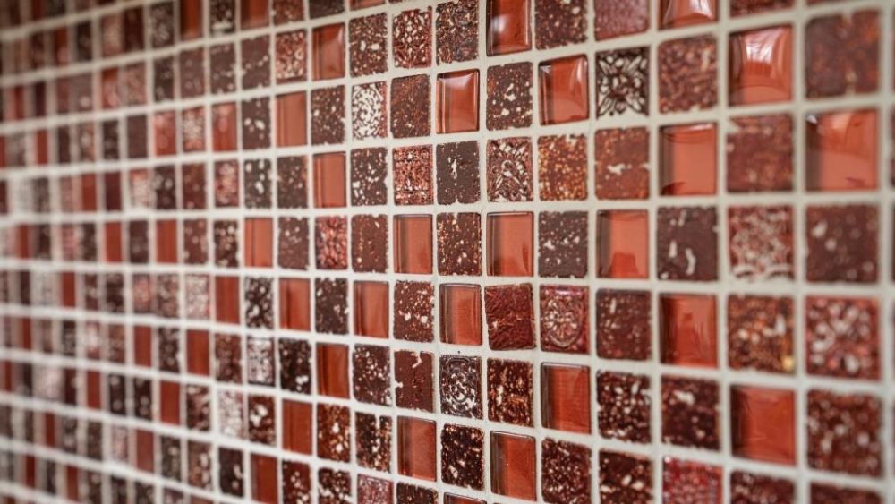 Mosaique Carre Mosaique de verre Resin mix rouge Mix translucide aspect retro brillant