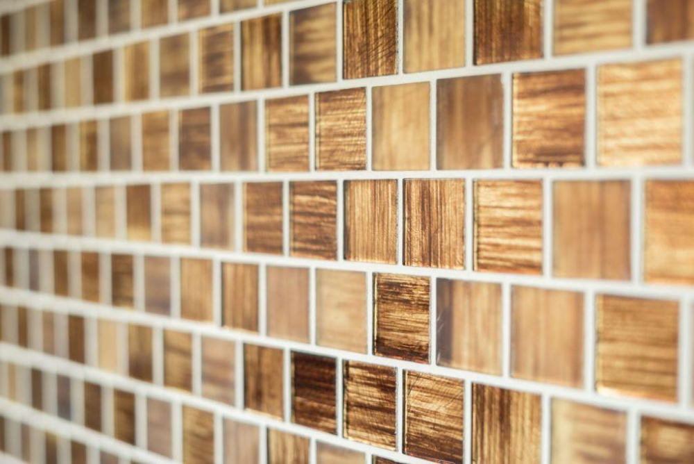 Rivestimento in mosaico di vetro ocra marrone smerigliato vetro opaco chiaro - 78-CF85 - Kopie