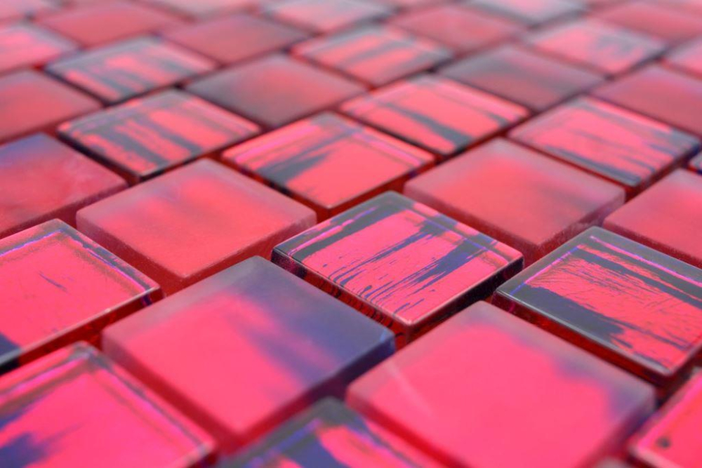 Glasmosaik Mauerverband Pink Lila gefrostet Milchglas klar matt Wand Küche - 78-CF87