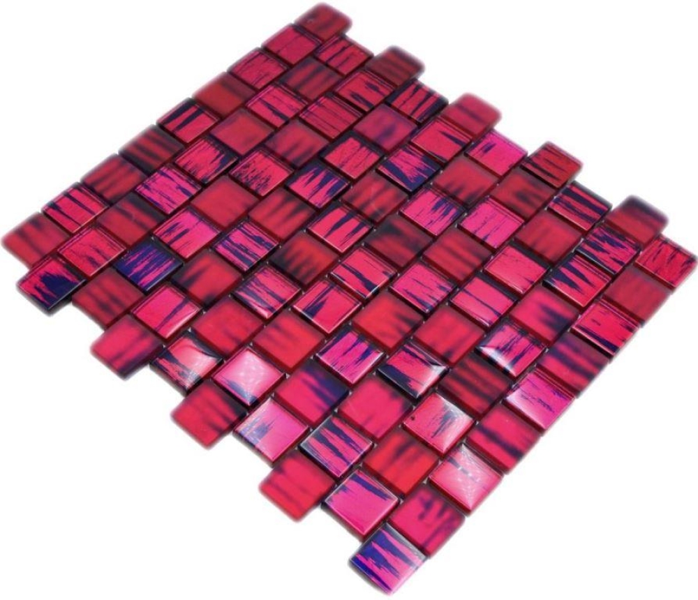 Glasmosaik Mauerverband Pink Lila gefrostet Milchglas klar matt Wand Küche - 78-CF87