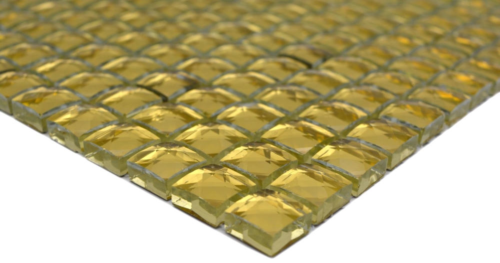 Diamant Mosaikfliese gold glänzend Wand Küche Bad Dusche - 130-GO821