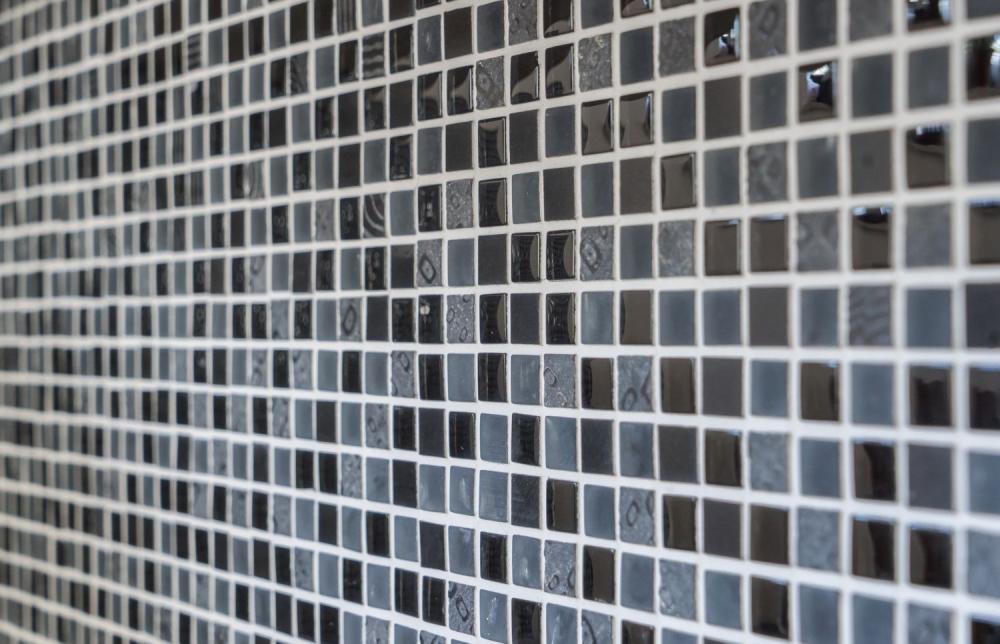 Mosaique de verre Pierre naturelle Rustique gris fonce graphite noir relief 83-HQ19