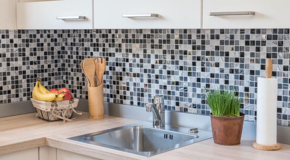 Pietra naturale mosaico rustico piastrelle di vetro mosaico grigio nero argento antracite bianco piastrelle backsplash cucina parete WC - 83-HQ24 - Kopie