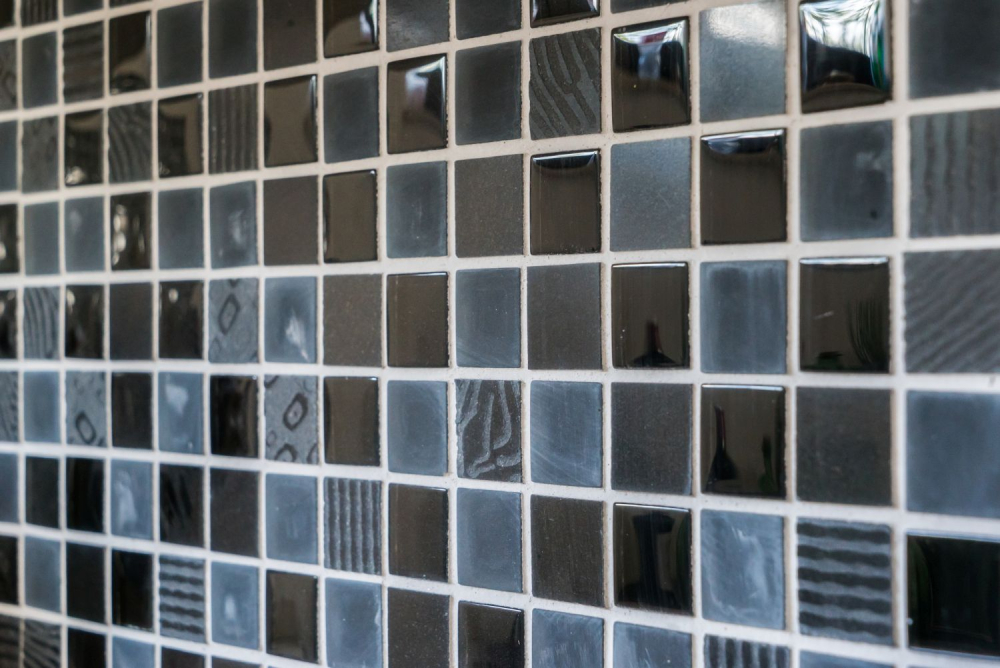 Piastrelle di pietra naturale mosaico rustico vetro mosaico marmo vetro smerigliato grigio scuro nero antracite piastrelle backsplash bagno cucina -83-HQ29 - Kopie