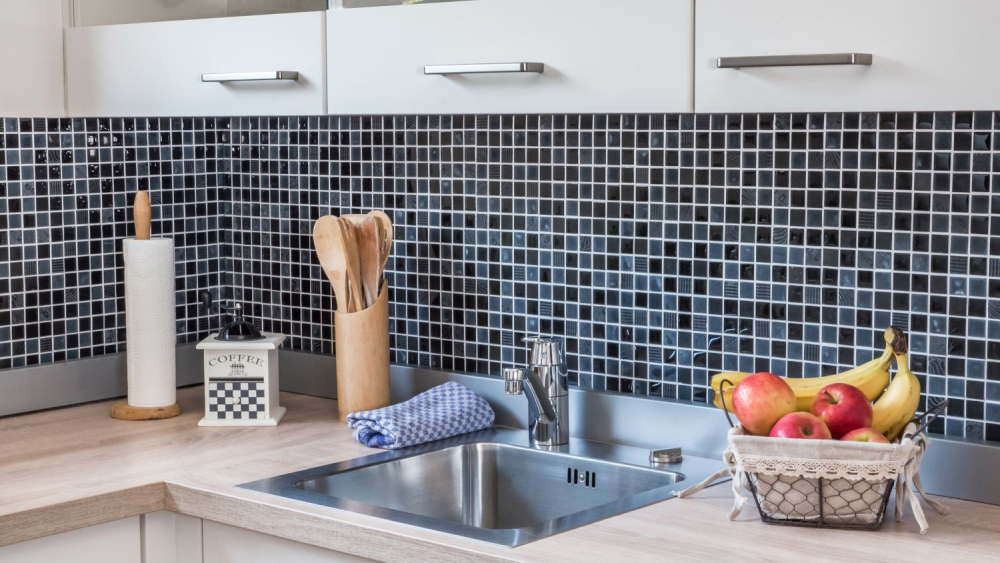 Piastrelle di pietra naturale mosaico rustico vetro mosaico marmo vetro smerigliato grigio scuro nero antracite piastrelle backsplash bagno cucina -83-HQ29 - Kopie