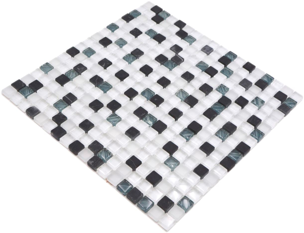 Mosaique Carre Mosaique de verre Pierre mix super blanc mat noir Mix translucide blanc gris brillant