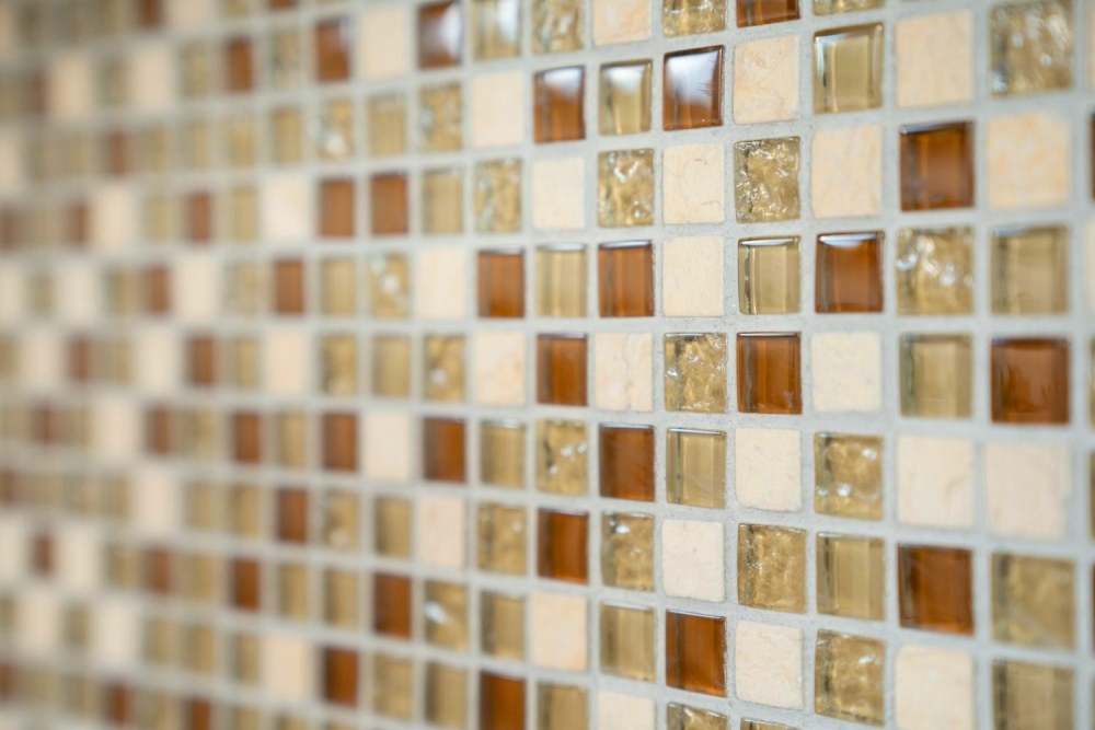 Mosaico de vidrio piedra natural rustico beige crema 92-1204