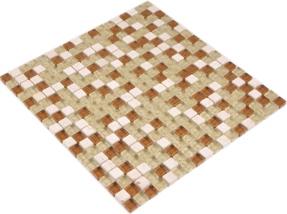 Mosaico de vidrio piedra natural rustico beige crema 92-1204